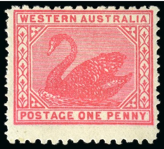 Stamp of Australia » Western Australia 1905-12 Watermark Crown over "A" compound perf. of 11 and 12 1/2, 1d. rose-pink mint