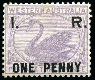 Stamp of Australia » Western Australia Revenues: 1882 Internal Revenue "I.R" 1d lilac unused 