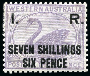 Stamp of Australia » Western Australia Revenues: 1882 Internal Revenue "I.R" 7s6d lilac mint