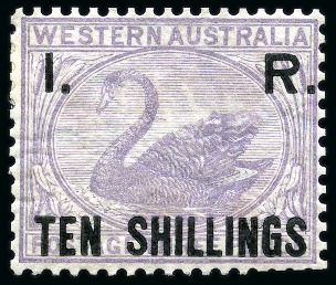 Stamp of Australia » Western Australia 1882 Internal Revenue: "I.R" 10s lilac mint