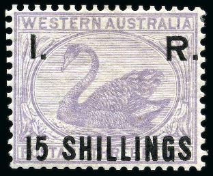 Stamp of Australia » Western Australia Revenues: 1882 Internal Revenue "I.R" 15s lilac mint