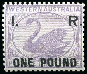 Stamp of Australia » Western Australia 1882 Internal Revenue: "I.R" £1 lilac unused