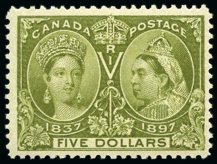 Stamp of Canada 1897 Jubilee $5 olive-green mint nh