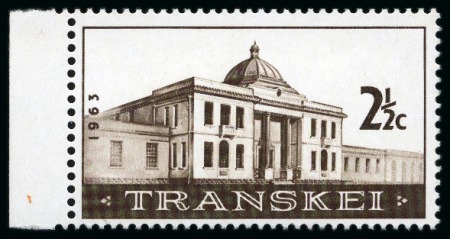Stamp of South Africa » Transkei 1963 Transkei Assembly 2 1/2c with variety GREEN OMITTED in mint nh left marginal