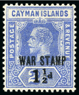 Stamp of Cayman Islands 1917 War Stamp 1 1/2d on 2 1/2d deep blue mint hr