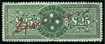 Stamp of Australia » Victoria 1897-95 "Stamp Duty" recess printed £25 bluish green, £50 dark violet and £100 aniline crimson with manuscript "Specimen"
