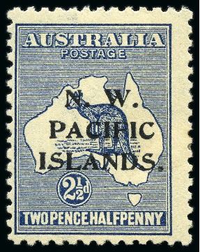 Stamp of New Guinea 1915-16 Wmk 2nd "Crown / A" 2 1/2d indigo, overprint type c, mint hr,