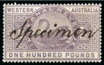 Stamp of Australia » Western Australia Revenues: Internal Revenue 1882 1d to £100 set of 17 with "Specimen" in manuscript,