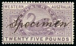 Stamp of Australia » Western Australia Revenues: Internal Revenue 1882 1d to £100 set of 17 with "Specimen" in manuscript,