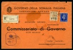 Stamp of British Occupation of Italian Colonies SOMALIA: 1942 (Jun 29) Italian Administration printed envelope sent registered within Somalia to the Nairobi Force