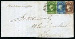 Stamp of Large Lots and Collections Ceylon: 1836-1910, Exhibition collection attractive 3-colour 1860 franking to England (ex Hackmey)