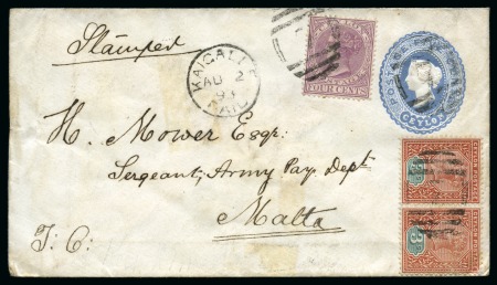 Stamp of Large Lots and Collections Ceylon: 1880s-1900s, Collection of postal history and stamps with focus on cancellations