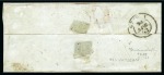 Stamp of Italian States » Sardinia 1851, 20 c. azzurro, quarto riporto, magnifico esemplare proveniente dal angolo inferiore destro di gruppo, su lettera 