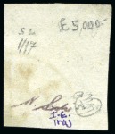 Stamp of Persia » 1868-1879 Nasr ed-Din Shah Lion Issues » 1878-79 Five Kran Stamps (SG 40-43) (Persiphila 30-37) 1878-79 5kr. bronze green, used single, position 'A'