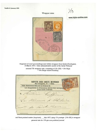 Stamp of France » Type Sage 1876-1900 1877-1879, Petite spécialisation de 5 imprimés sur