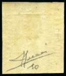 Stamp of Italian States » Sicily 1859, 5 gr. rosa carminio, I tavola, 5 gr. vermiglio chiaro, I tavola, e 5 gr. vermiglio vivo, II tavola, i tre esemplari con buoni margini e nuovi 