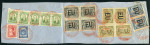 Stamp of Colombia » Airmails 1923, two large pieces with Consular Mail "EU" overprints,