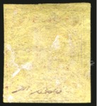 Stamp of Persia » 1868-1879 Nasr ed-Din Shah Lion Issues » 1878-79 Re-engraved (SG 37-39) (Persiphila 26-28)  1878-79 1kr. carmine on yellow paper, selection of