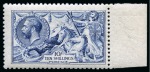 Stamp of Great Britain » King George V » 1913-19 Seahorse Issues 1915 De La Rue 10s deep blue mint nh right hand marginal