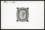 Stamp of Great Britain » 1855-1900 Surface Printed » 1867-83 High Values 1867-83 10s De La Rue die proof in black on white glazed card
