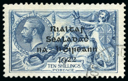 Stamp of Ireland » 1922 (Feb) Dollard Overprints (T1-T14) 10s grey-blue, two singles, one mint and one with light corner cancel