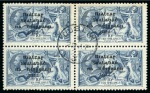 Stamp of Ireland » 1922 (Feb) Dollard Overprints (T1-T14) 10s grey-blue, used block of four, cancelled by superb central "DUBLIN/22.AP.22" cds