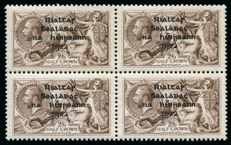 Stamp of Ireland » 1922 (Jul-Nov) Thom Overprints (T25-T41) 2s6d grey-brown, mint and mint nh, block of four