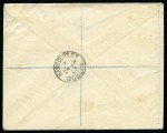 Stamp of Ireland » 1922-23 Thom Three-Line Overprints (T47-T61) 5s rose red, used single, showing "MISSING ACCENT" variety, neatly tied to registered envelope