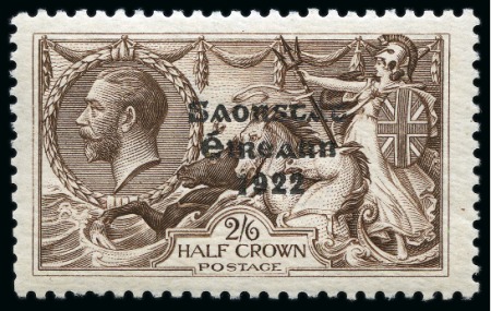 Stamp of Ireland » 1925 Narrow Date Overprints (T66-T68) 2s6d chocolate brown, mint, showing "MISSING ACCENT" variety