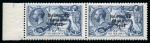 Stamp of Ireland » 1927 Composite Dates Overprints (T69-T71) 10s grey blue, mint nh, left sheet marginal horizontal pair showing wide and narrow dates