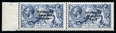 Stamp of Ireland » 1927 Composite Dates Overprints (T69-T71) 10s grey blue, mint nh, left sheet marginal horizontal pair showing wide and narrow dates