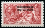 Stamp of Bechuanaland » British Bechuanaland 1914-15 Waterlow 5s rose-carmine, mint showing ovpt DOUBLE, ONE ALBINO