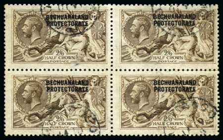 Stamp of Bechuanaland » British Bechuanaland 1916-19 De La Rue 2s6d sepia, used block of four