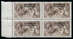 Stamp of Bechuanaland » British Bechuanaland 1920-23 Bradbury 2s6d chocolate-brown, mint nh left sheet marginal block of four