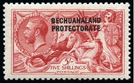 Stamp of Bechuanaland » British Bechuanaland 1920-23 Bradbury 2s6d sepia and 5s rose-red mint