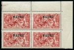 Stamp of Nauru 1916-23 De La Rue 5s bright carmine, mint nh top right