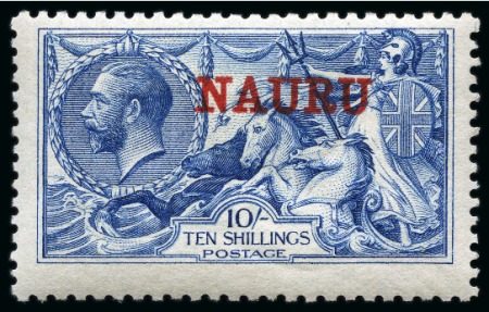 Stamp of Nauru 1916-23 De La Rue 10s pale blue, mint nh, fresh and
