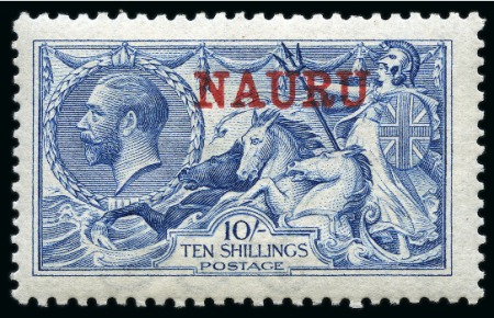 Stamp of Nauru 1916-23 De La Rue 10s pale blue, mint nh single and