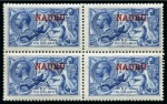 Stamp of Nauru 1916-23 De La Rue 10s pale blue (shade), mint block