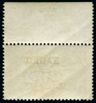 Stamp of Nauru 1916-23 Bradbury 2s6d chocolate-brown, mint nh top marginal single, showing DOUBLE OVERPRINT, ONE ALBINO