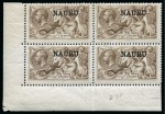 Stamp of Nauru 1916-23 Bradbury 2s6d chocolate-brown, mint nh, bottom left corner sheet marginal block of four