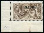 Stamp of Nauru 1916-23 Bradbury 2s6d chocolate-brown, mint nh, bottom left corner sheet marginal single