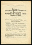 Stamp of Olympics » 1940 St. Moritz (Cancelled) 1940 St. Moritz, two documents from the Swiss Olympic Committee