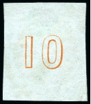 Stamp of Greece » Large Hermes Heads » 1861 Paris print 1861 Paris Print 10l orange on blue with large margins, used