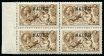 Stamp of Nauru 1916-23 De La Rue 2s6d deep yellow brown, mint left marginal block of four