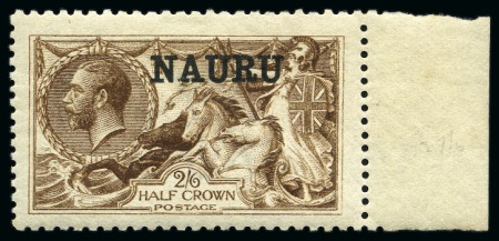Stamp of Nauru 1916-23 De La Rue 2s6d sepia brown, mint nh right marginal single