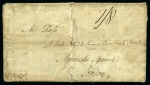 Stamp of St. Vincent 1797 (Jun 18) Cover from St. Vincent to England with average strike of the "ST. VINCENT" straightline handstamp