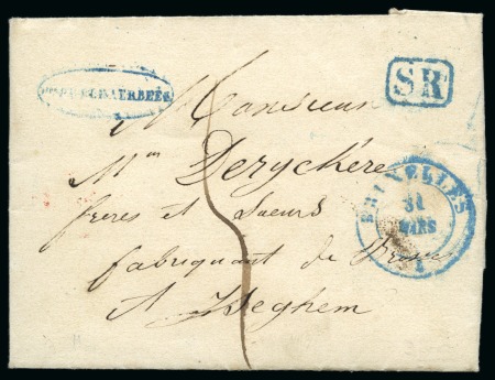 Stamp of Belgium » Belgique. Histoire Postale 1845 (31.3) Lettre de Bruxelles (Faubourg de Schaerbeek) pour Iseghem, cachet SR et càd de Bruxelles