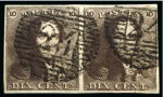 Stamp of Belgium » Belgique. 1849 Epaulettes - Émission 10c Brun-roux en paire, belles grandes marges, oblitération nette de la perception 24 de Bruxelle