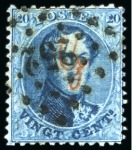 Stamp of Belgium » Belgique. 1863 Médaillons dentelés 12 1/2 : 13 1/2 GUILLOCHIN: 10c, 20c et 40c, tous avec surcharge Guillochin et oblitérés